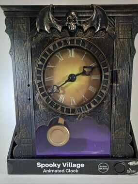 Spooky Village Animated Motion Activated Wall Clock